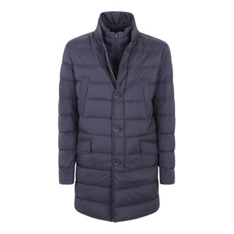 Herno Down Jackets, male, Blue, Size: XL Long Jacket