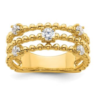 Diamond2Deal 14k Gold Lab Grown Diamond Wedding Band Ring 0.37Ct Clarity- VS Color- D-E