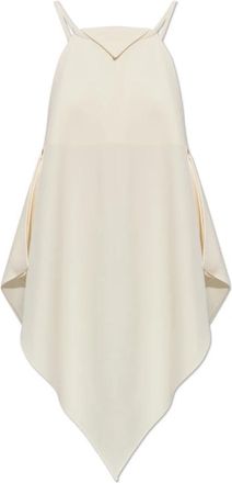 Balenciaga Mouwloze Asymmetrische Top - Dames - Tops zonder mouwen - Beige - S - Wol - Tops