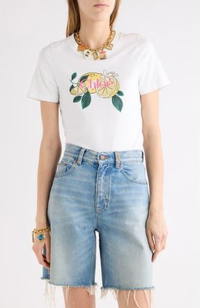 Chlo&eacute; Lemon Graphic T-Shirt in Iconic Milk at Nordstrom, Size X-Small