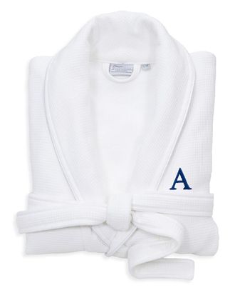 Linum Home Textiles Monogrammed Waffle Small/Medium Terry Bathrobe, (A-Z)