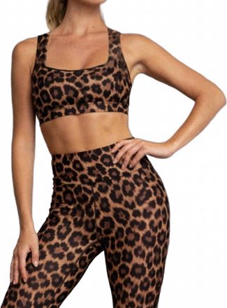 Heroine Sport Olen Racerback Sports Bra In Cheetah