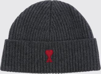 Ami Wool Beanie Hat with Contrast Ami de Coeur Logo