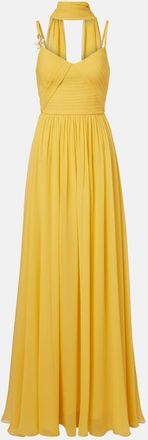 Elie Saab Embellished scarf-detail silk gown