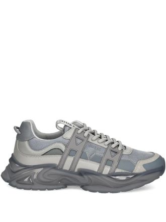 Guess Co Belluno panelled lace-up sneakers - men - Polyurethane/Polyester/Leather/Polyester/Rubber - 44 - Grey