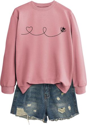 Generic Bee Sweatshirt Inspirational Sweater Cute Bee Graphic Be Kind Shirts Women Casual Crewneck Beekeeper Pullover Tops