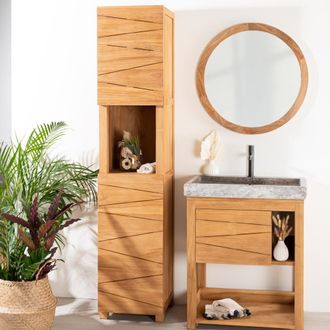 Wanda Collection Wanda Collection - Columna Cuarto De Ba&ntilde;o De Teca Maciza Armon&iacute;a 190 Cm