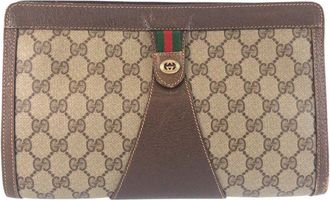 Gucci Vintage Gg Supreme Clutch (Authentic Pre-Loved)