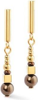 Coeur de Lion Shimmering Princess Pearls Gold Earrings in Brown at Nordstrom