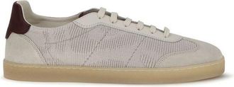 Brunello Cucinelli Beige Calf Leather Bos Taurus Low Top Mens Sneakers