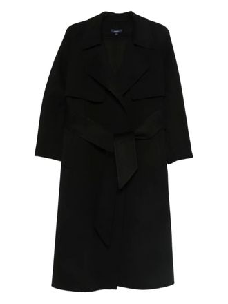 SOEUR belted-waist coat - women - Wool/Cashmere/Polyester - 2 - Black
