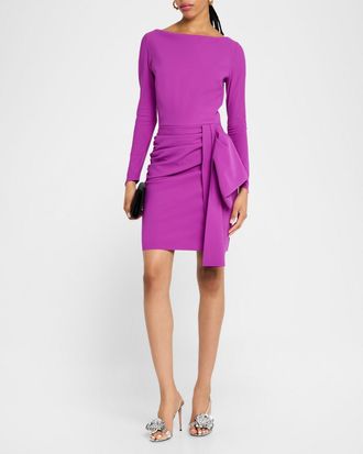 La Petite Robe Di Chiara Boni Draped Bateau-Neck Bodycon Mini Dress