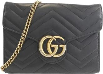 Gucci Pre-owned Mini Bags, female, Black, Size: ONE SIZE Pre-owned Leather Mini Bag