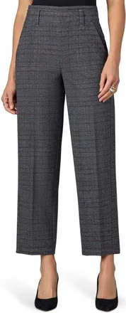 Wit & Wisdom Skyrise Plaid High Waist Straight Leg Ankle Trousers in Charcoal Umber Multi at Nordstrom, Size 10