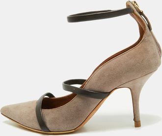 Malone Souliers Brown Suede Robyn Ankle Strap Pumps