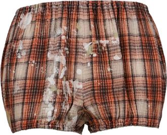 R13 Geruit broekje met verfspatten - Oranje