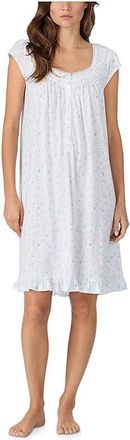 Eileen West Cotton Knit Cap Sleeve Short Gown Womens Jumpsuit & Rompers One Piece White Ground Butterfly Garden : SM