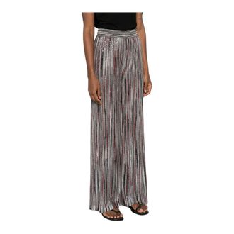 Missoni Wide Trousers, female, Multicolor, Size: S Striped Metallic Wide-Leg Pants