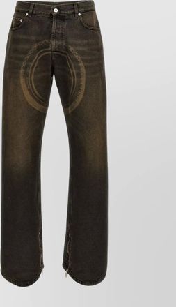 Off-white round relax jeans faded effect