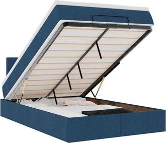 vidaXL Estructura De Cama Otomana Colch&oacute;n Tela Azul 120x190 Cm Vidaxl
