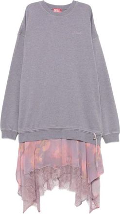 Diesel Midi Jurk met Kantafwerking - Dames - Casual kleedjes - Paars - S - Kleedjes