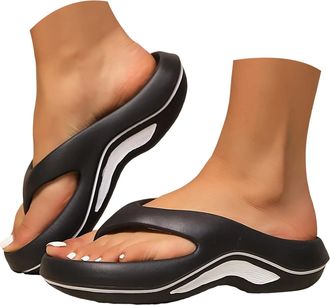 Generic Womens Orthopedic Flip Flops with Arch Support Plantar Fasciitis Walking Platform Recovery Sandals Open Toe Thick Sandal Arch Support Flip Flops for W