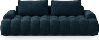 Cosmopolitan Design Sof&aacute; cama con ba&uacute;l de almacenaje 4 plazas terciopelo petr&oacute;leo oscuro