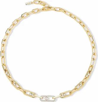 Messika Move Link Diamond Necklace in Yellow Gold at Nordstrom
