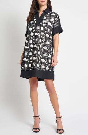 Ming Wang Mixed Media Lace Shift Dress in Black/White at Nordstrom Rack, Size Medium