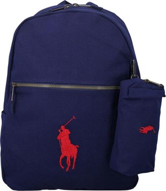 Polo Ralph Lauren Canvas Schoolrugzak - unisex - Rugzakken - Blauw - ONE Size - Katoen - Tassen