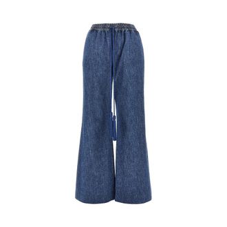 Valentino Chambray Denim pants with drawstring Woman 40