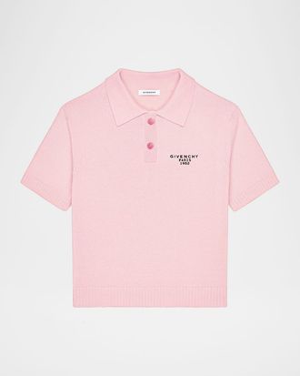 Givenchy Embroidered Short-Sleeve Wool-Cashmere Polo