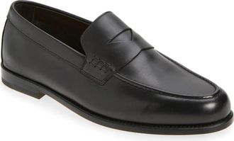 Doucal's Mario Penny Loafer in Nappato Nero at Nordstrom, Size 44