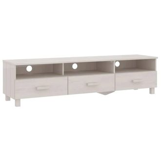 Berkfield Home TV Cabinet HAMAR White 158x40x40 cm Solid Wood Pine | Size: 158 x 40 x 40 cm