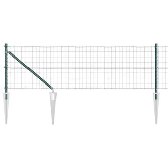 Berkfield Home Euro Fence with 13 Spike Posts 0.6x25 m Galvanised Steel Green