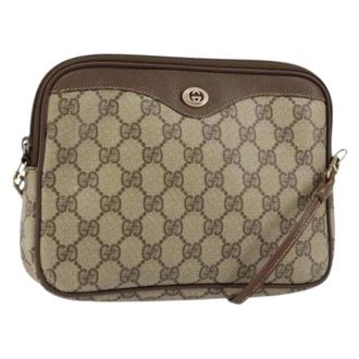 Gucci Pre-owned Cross Body Bags, female, Beige, Size: ONE SIZE Pre-owned Canvas Cross Body Bag