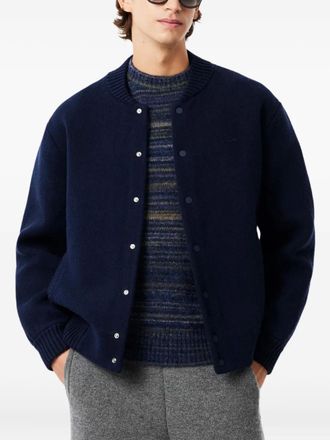 Lacoste buttoned-wool bomber jacket - men - Wool/Recycled Polyester/Polyamide - 4 - Blue