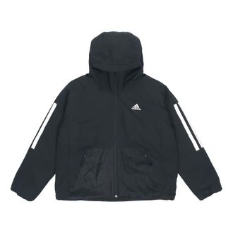 adidas (WMNS) adidas BTS 3-Stripes Hooded Winter Jacket Asia Sizing Black DZ1518