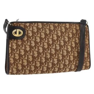 Dior Pre-owned Shoulder Bags, female, Brown, Size: ONE SIZE Pre-owned Vintage Trotter Canvas Shoulder Bag