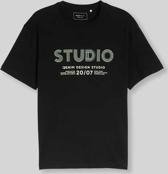 Tom Tailor Denim Relaxed Fit T-Shirt aus reiner Baumwolle in Black, Gr&ouml;&szlig;e XXL