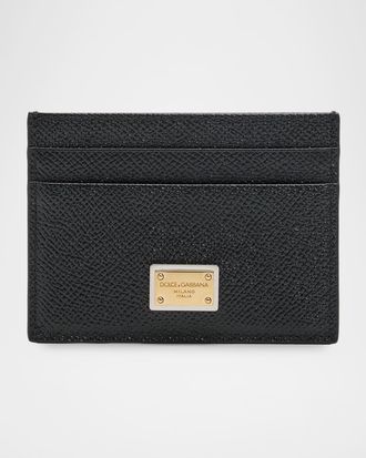 Dolce & Gabbana Logo Plate Leather Card Holder