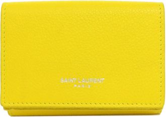 Saint Laurent Yellow Leather Wallet (Bi-Fold) (Pre-Owned)
