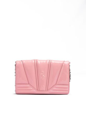 Ferrari Pink GT patent leather bag with Womens chain