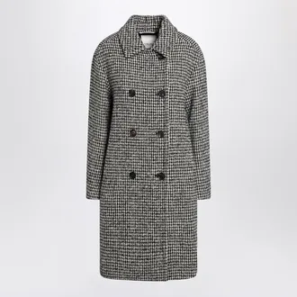 Max Mara S Max Mara Black And White Houndstooth Coat