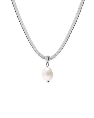 Electric Picks Silver Plated 7Mm Pearl Koi Necklace