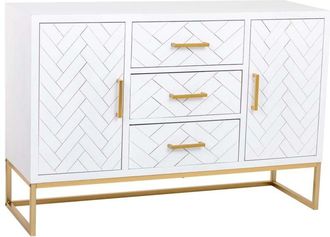 Wanderlust Deco Wanderlust Deco - Aparador De 3 Cajones Y 2 Puertas De Madera Y Metal 120x40,5x81h Cm