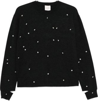 Alysi Womens Crewneck Sweater - Black viscose - Size Medium