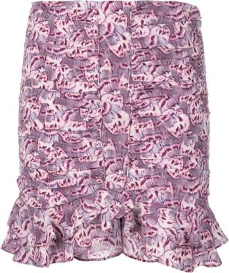 Isabel Marant Milendi Geplooide Rok - Dames - Korte rokken - Paars - 2XS - Polyester - Rokken