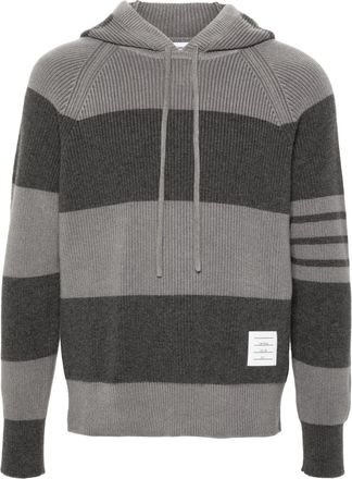 Thom Browne Gestreifter gestrickter Kapuzenpullover von Thom Browne