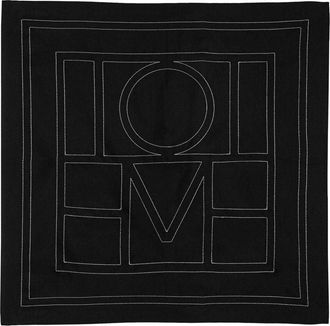 Toteme Womens Embroidered Monogram Silk Scarf Black